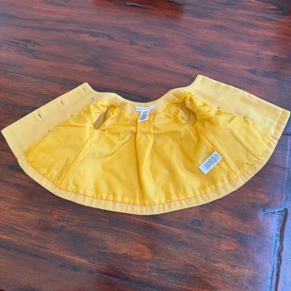 Max Studio Mustard Yellow Double Breasted Dress Coat Infant Girl Size 12Mos